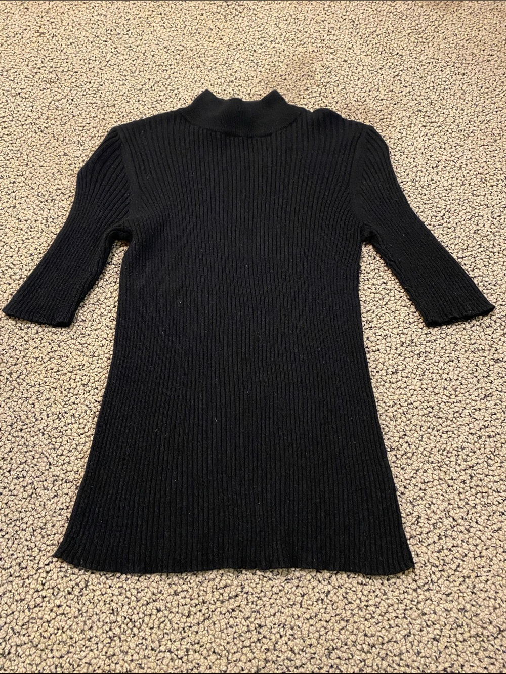 Acrobat Black Ribbed Knit Short Sleeve Top